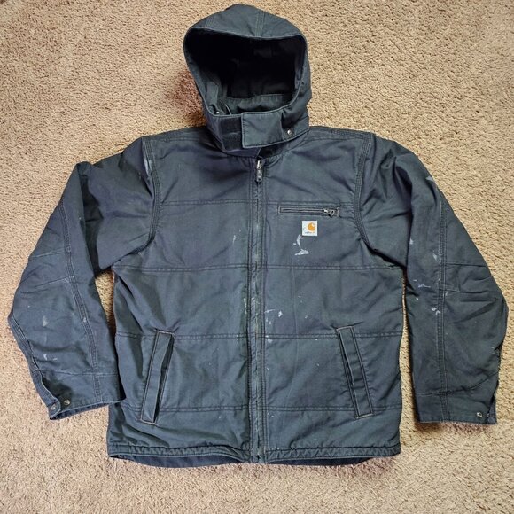 Carhartt Other - Carhartt Quick Duck Livingston Jacket Mens L Tall Black Thinsulate Hood Workwear